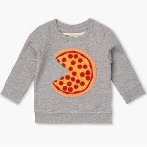 Monica + Andy Kids Toddler Unisex Gray Pizza Appliqué Crewneck Sweatshirt. 5. 5T